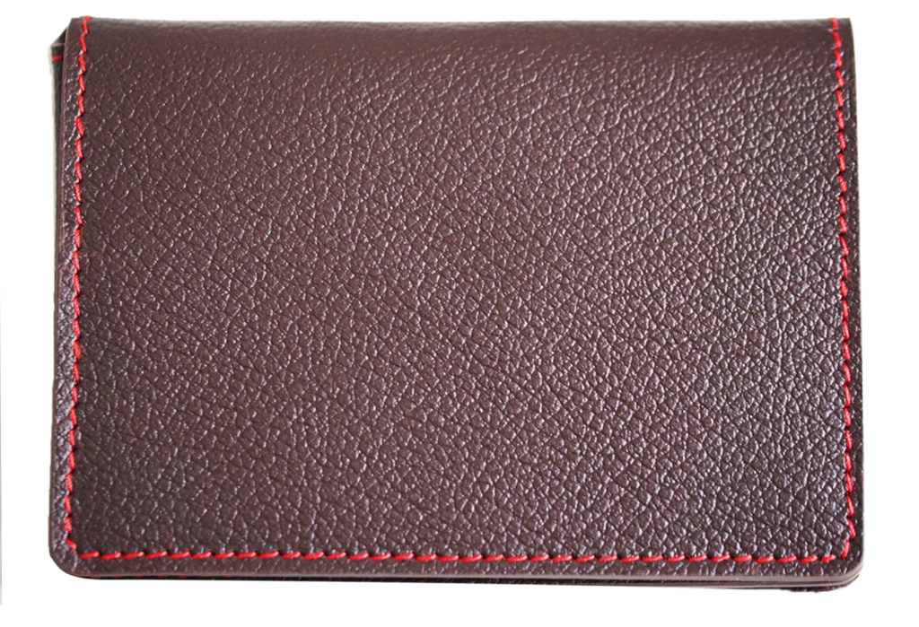 Cuir de chèvre marron intérieur rouge