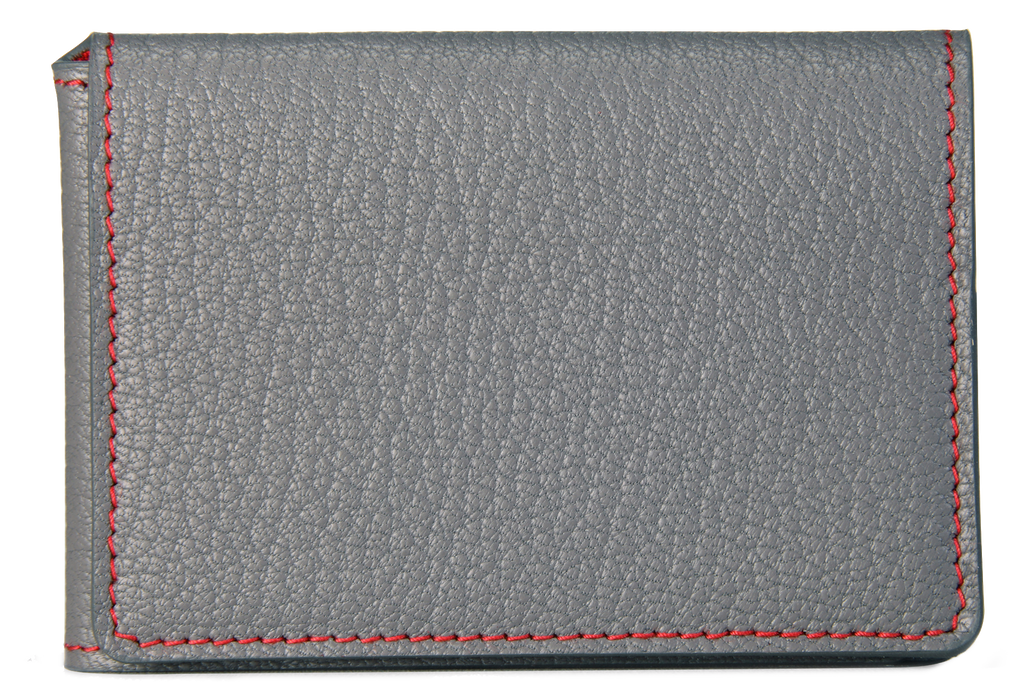 Cuir de chèvre gris intérieur rouge