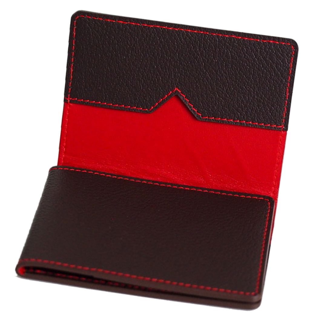 Cuir de chèvre marron intérieur rouge