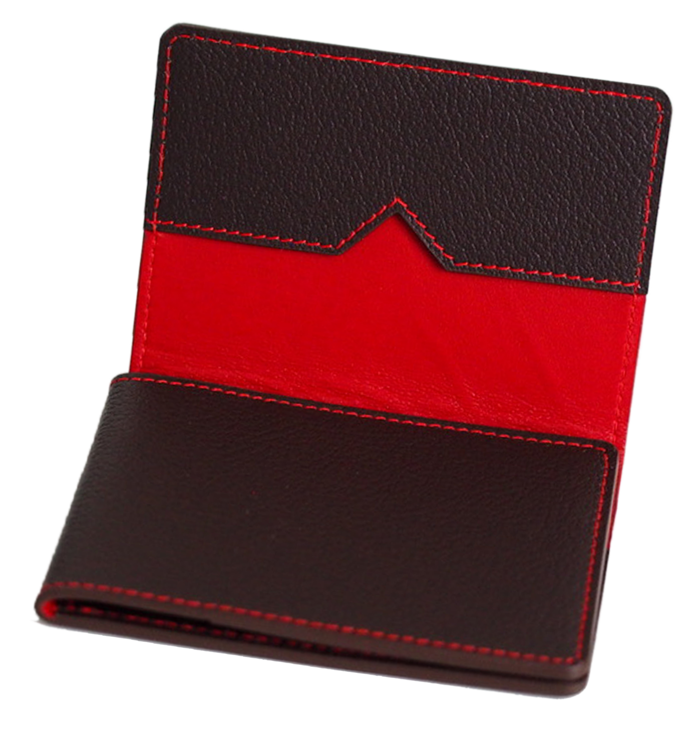 Cuir de chèvre marron intérieur rouge