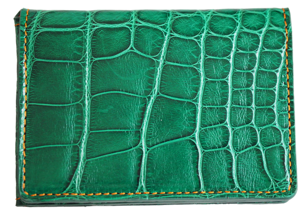 Croco vert mat intérieur orange