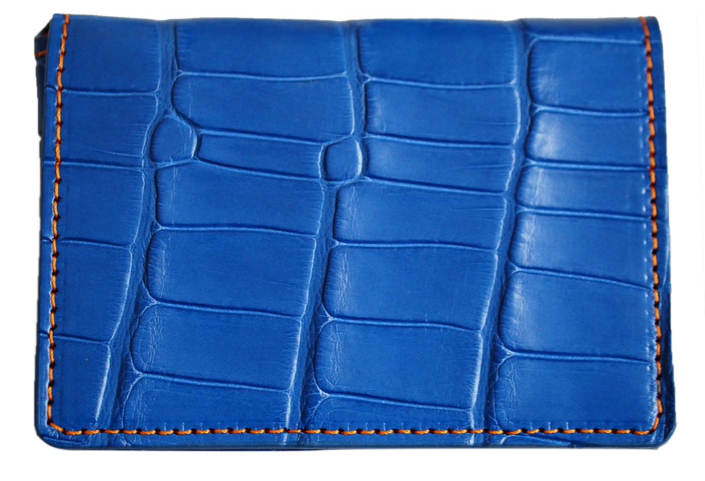 Alligator bleu mat intérieur orange