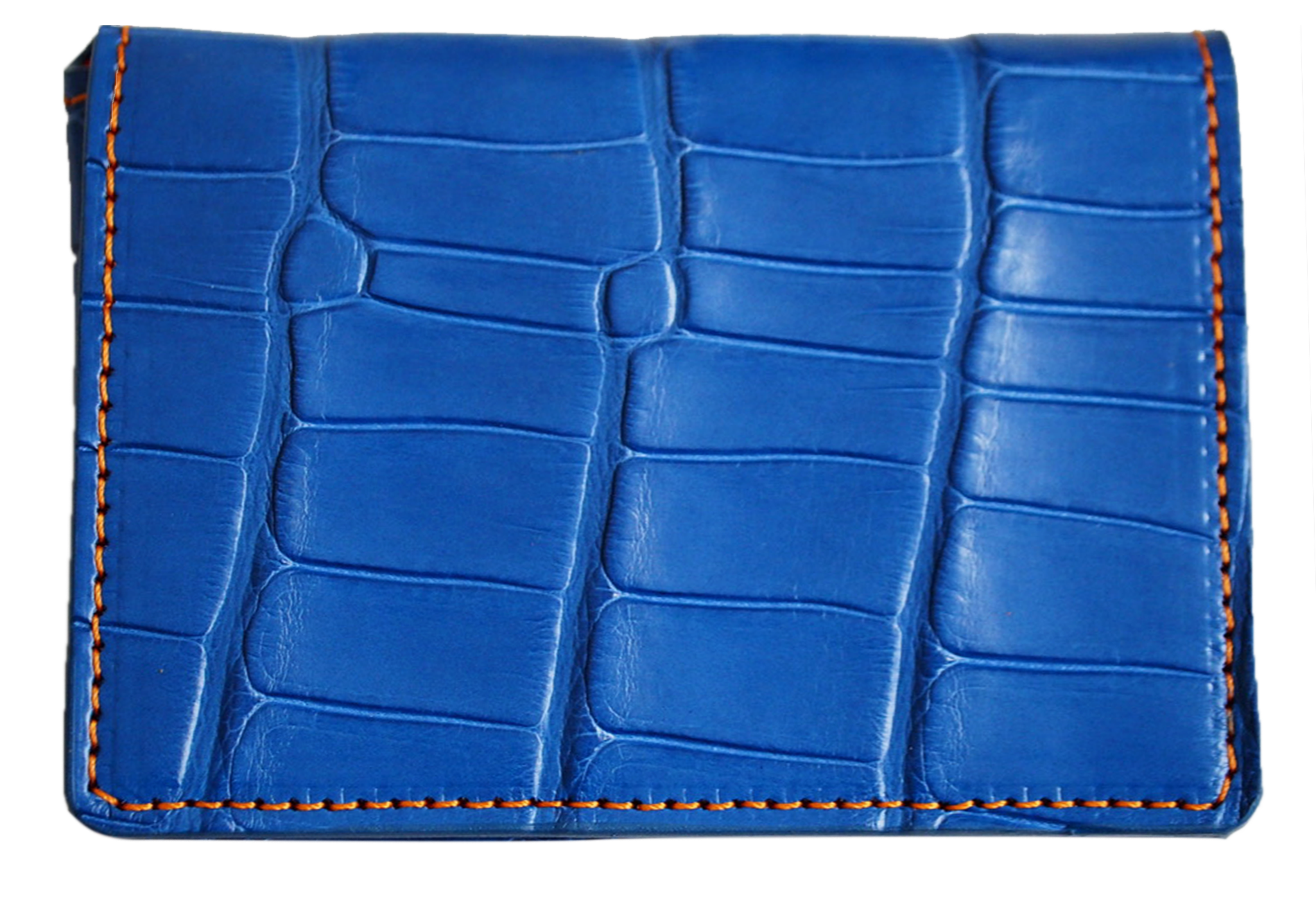 Alligator bleu mat intérieur orange