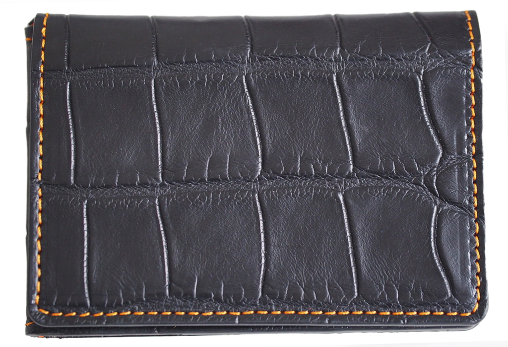 Croco noir mat intérieur orange