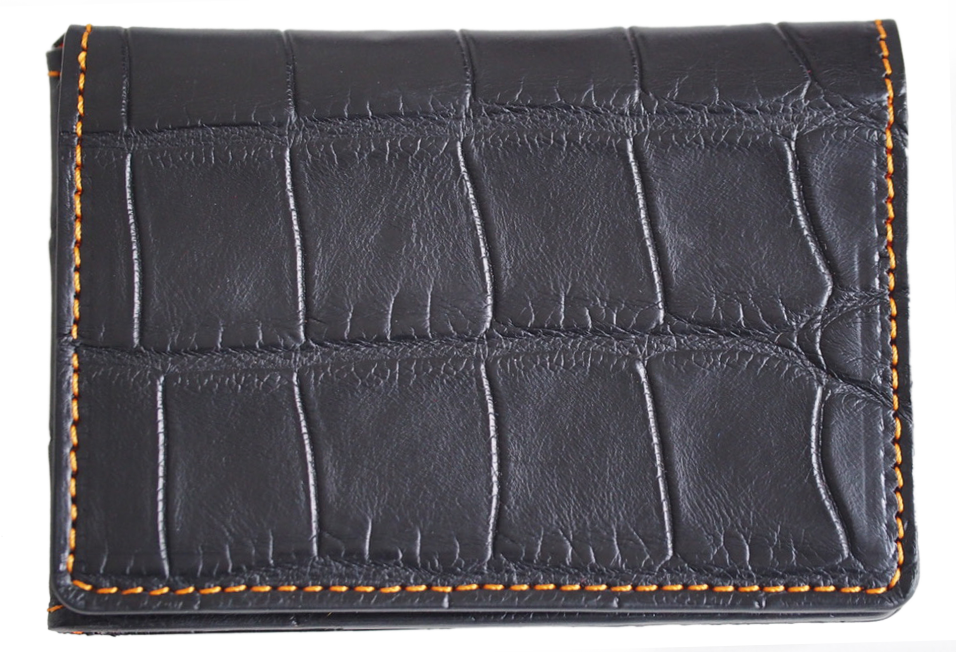 Croco noir mat intérieur orange