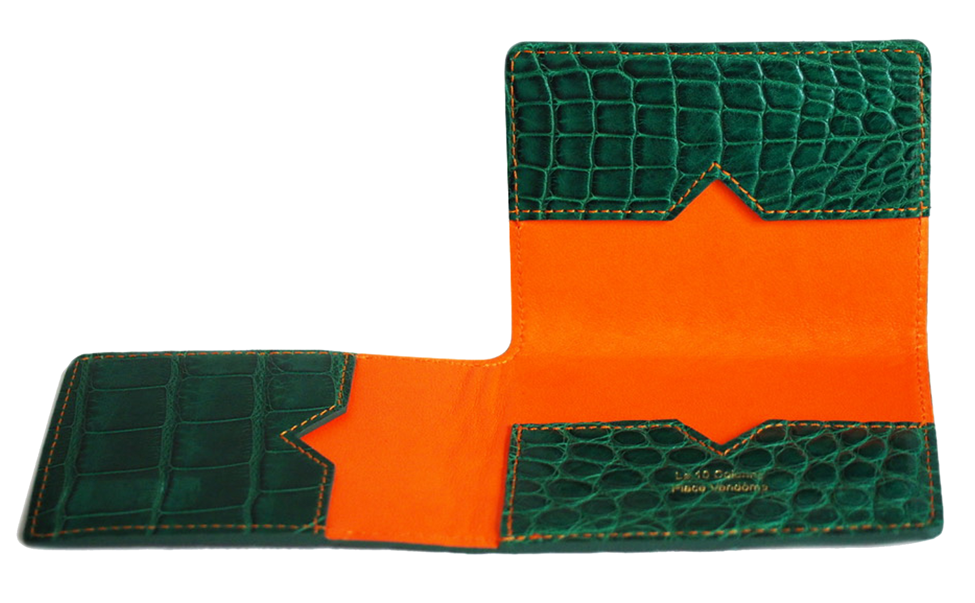 Croco vert mat intérieur orange