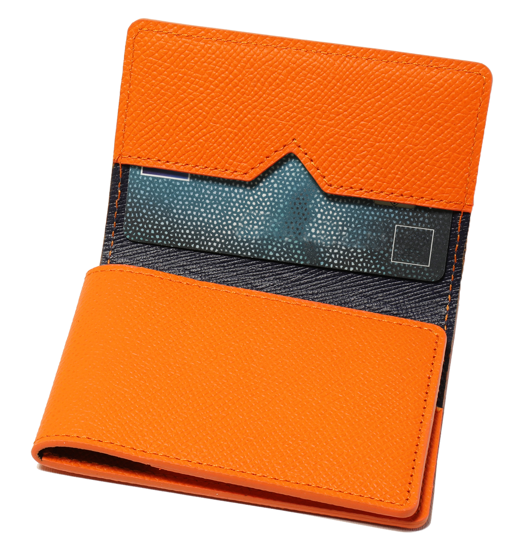 Cuir Ascott orange intérieur bleu